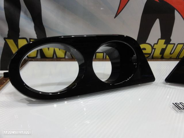 Capa, Mascara, grelha de farol de Nevoeiro para-choques BMW E46 pack M / M3, preto piano brilhante - 2