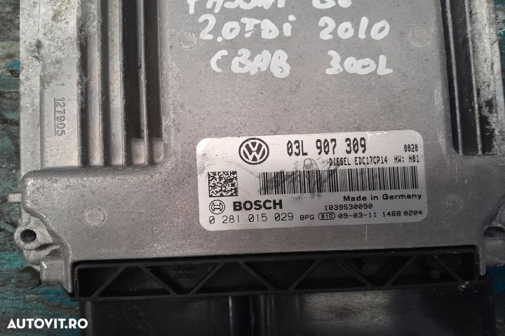 Calculator motor ECU 03L907309 0281015029 - 2.0 TDI CBAB 03L907309 02 - 2