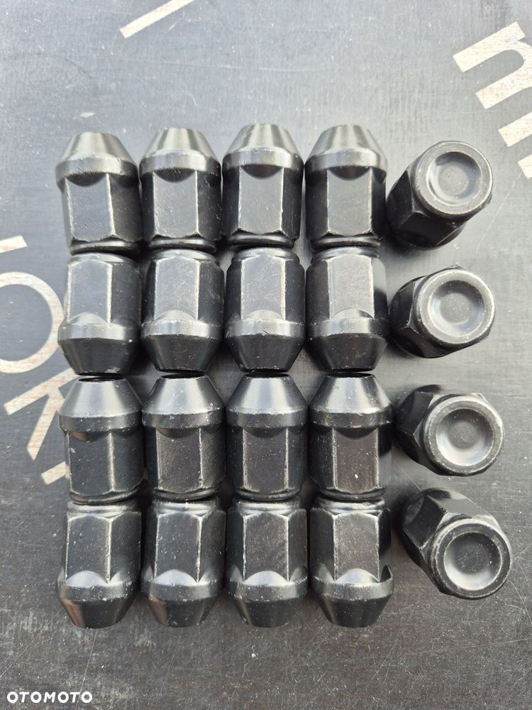 Nakrętki kół M12 x 1,5 / klucz 21mm stożkowe - Czarne / Nowe