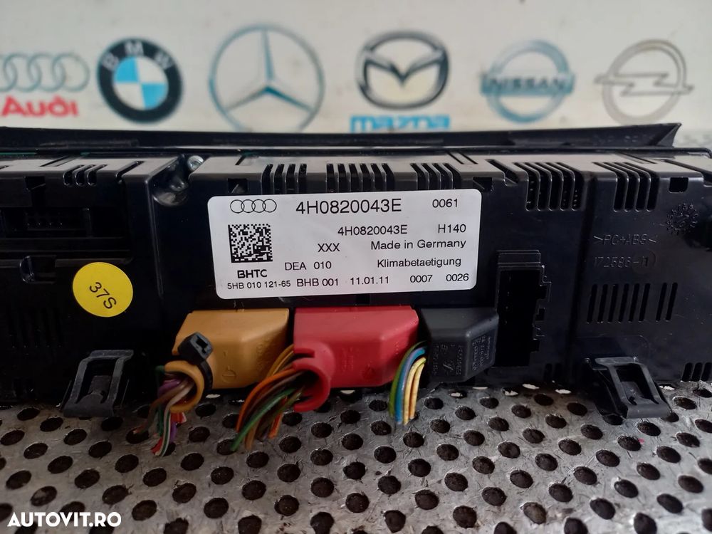 Panou Modul Comenzi Clima Climatronic Dublu Cu Incalzire Si Ventilatie In Scaune Audi A8 4H D4 An 2010-2011-2012-2013-2014-2015-2016-2017 Volan Stanga Cod 4H0820043E Dezmembrez Audi A8 4H D4 3.0 Tdi Quattro Motor CDT Cutie MXU Volan Stanga - Dezmembrari Arad - 9