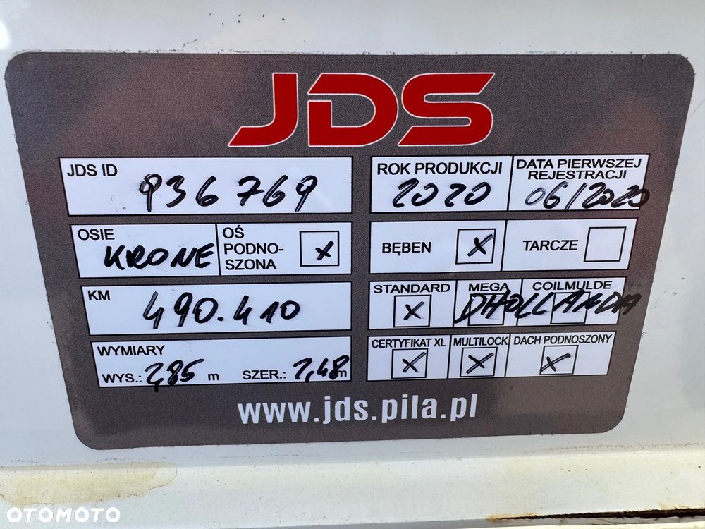 Krone SD Firanka ,Winda DHOLLANDIA, Dach podnoszony wysokość 2,85m - 31