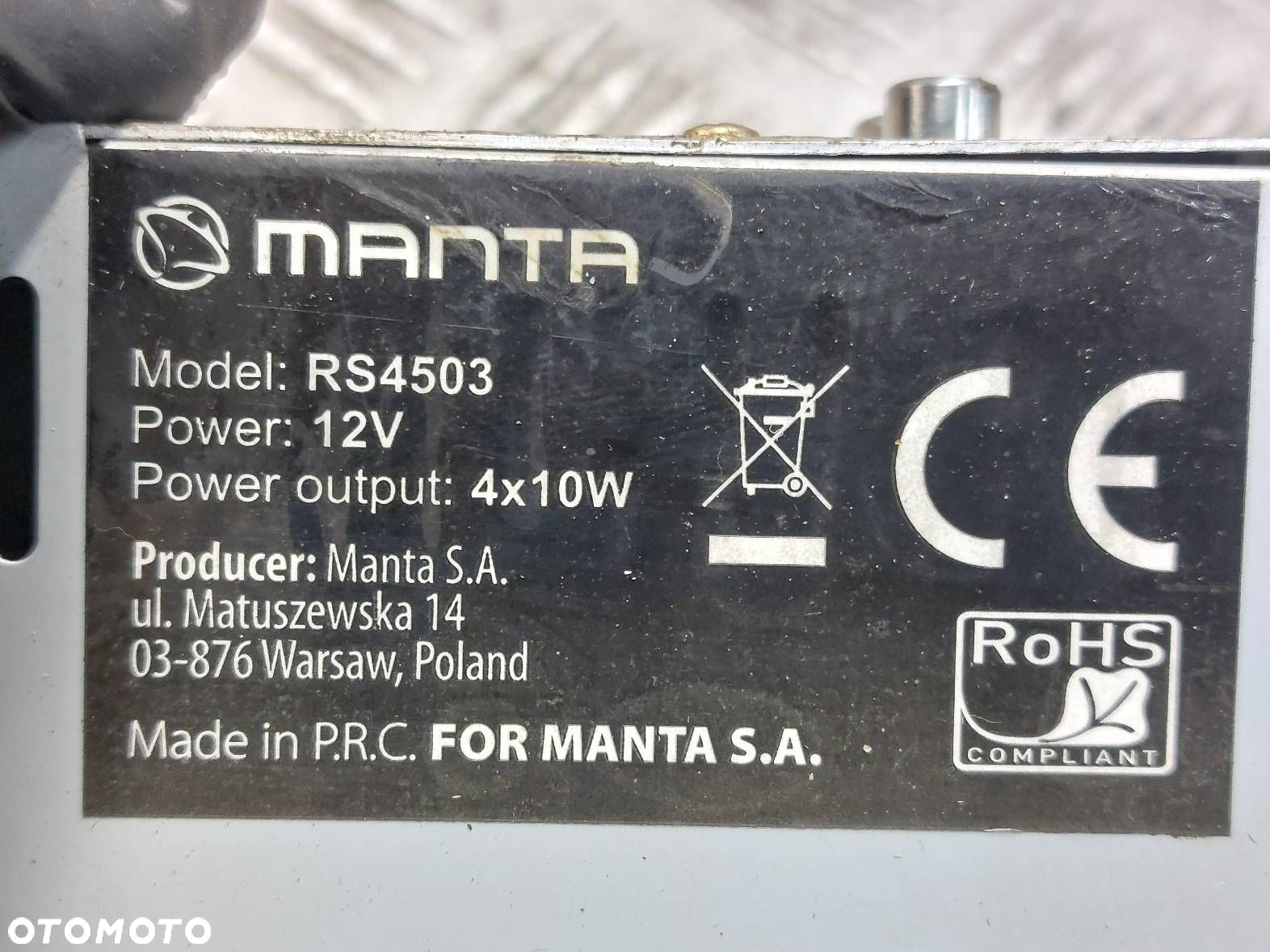 RADIO ODTWARZACZ SAMOCHODOWY 1 DIN MANTA RS4503 - 3