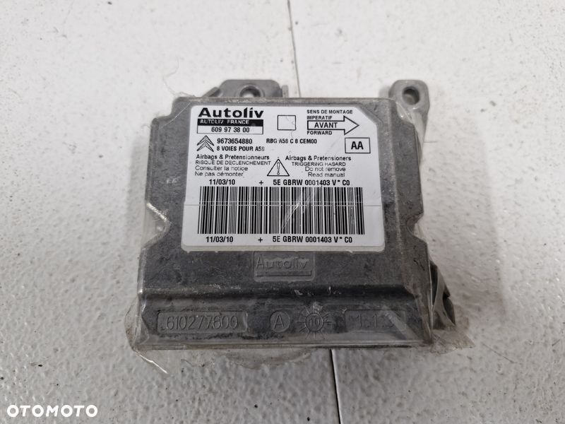citroen c3 picasso moduł sensor airbag sterownik poduszek 609973800 9673654880 - 1