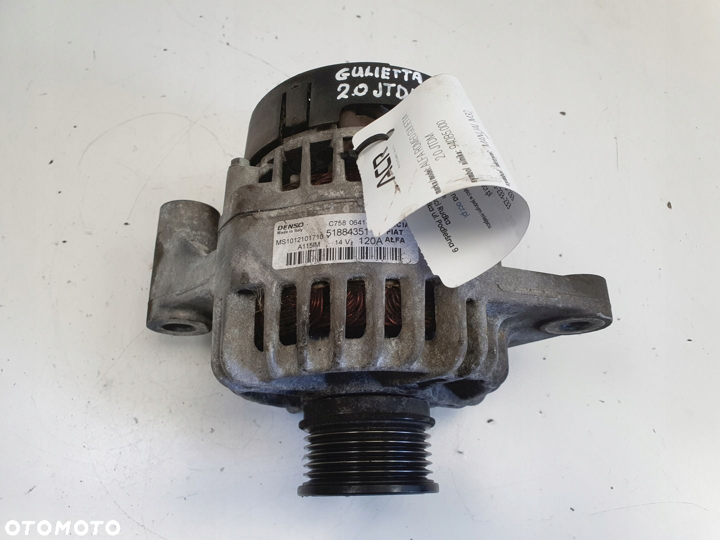Alfa Romeo Giulietta 2.0 JTDM ALTERNATOR 51884351 denso 120A - 7