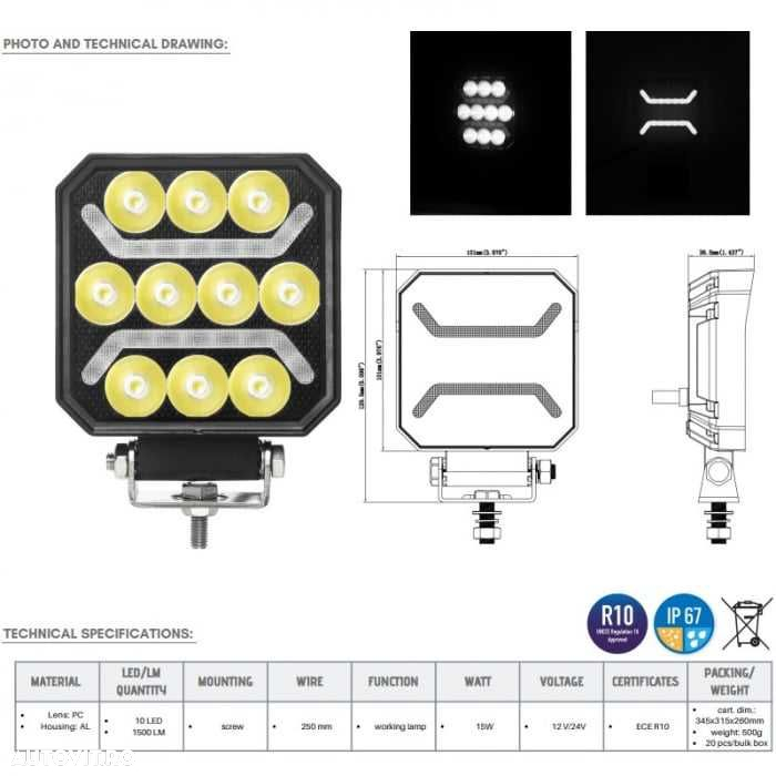 Proiector Lampa de lucru 10LED kamar l0184 10 x 10 x 3.65cm - 4