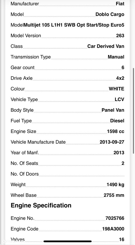 SKRZYNIA BIEGÓW 6 BIEGOWA FIAT DOBLO II 1.6MULTIJET - 7