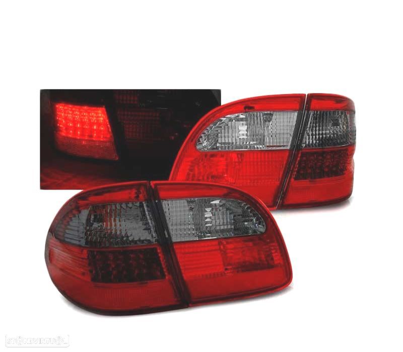 FAROLINS TRASEIROS LED MERCEDES CLASSE E W211 KOMBI 02-06 VERMELHO FUMADO - 1