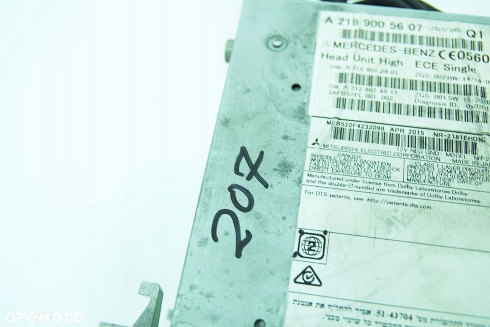 COMAND RADIO CD NAVI A2189005607 MERCEDES E A207 W207 KABRIO LIFT - 6