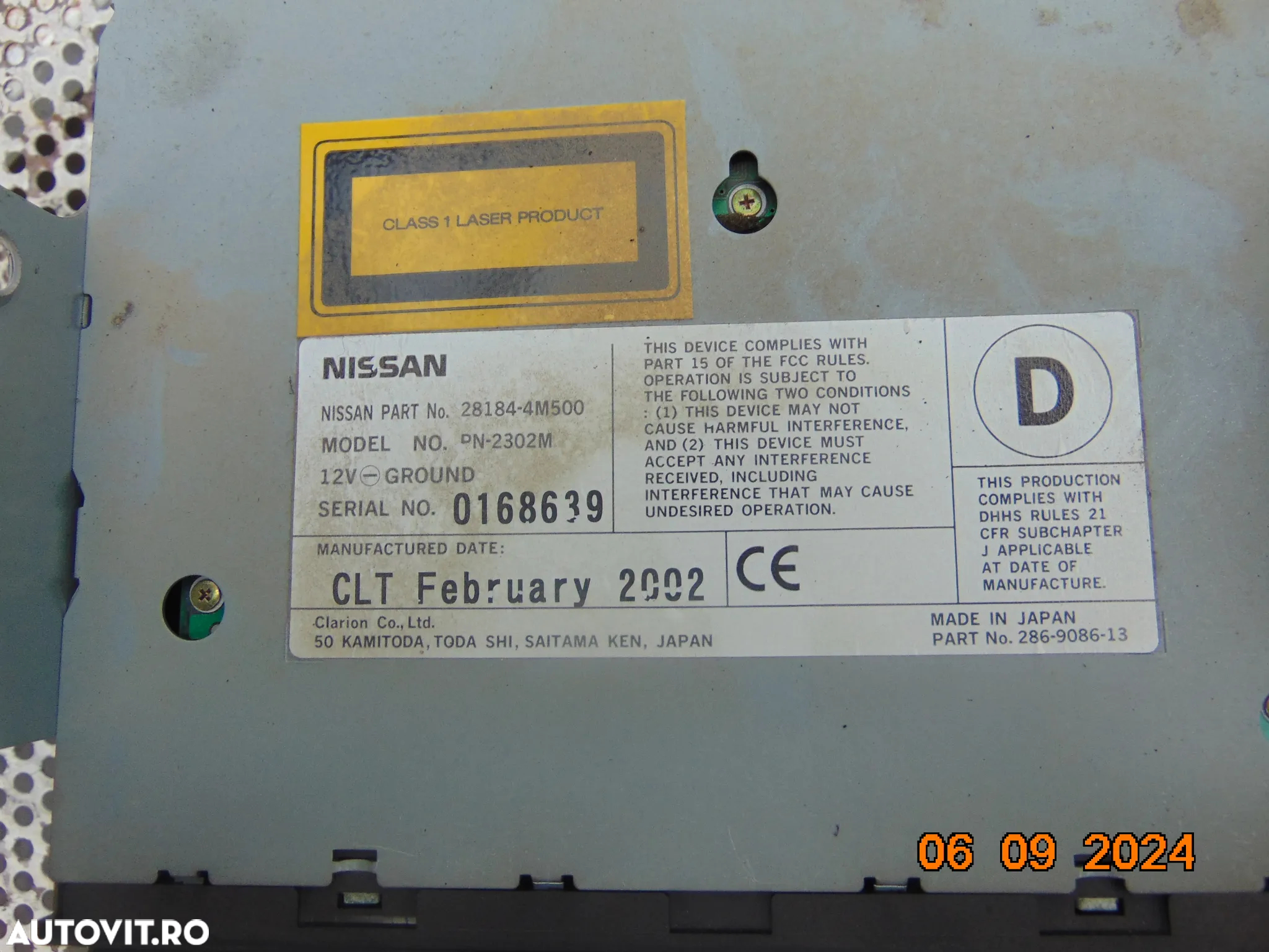 Cd Nissan X trail t 30 2001-2007 radio cd magazie cd radio cd - 7
