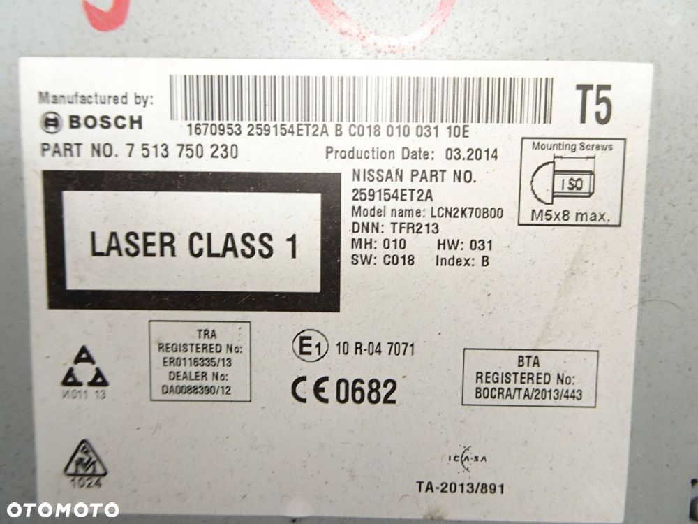 radio cd nissan qashqai j11 7513750230 - 8