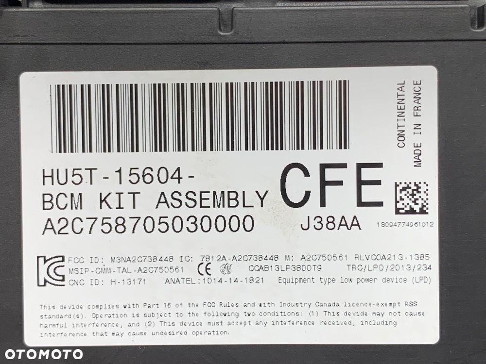 MODUŁ BCM  FORD MONDEO V liftback (CE) 2014 - 2022 2.0 TDCi 110 kW [150 KM] olej napędowy 2014 - - 5