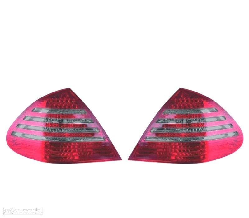 FAROLINS TRASEIROS LED MERCEDES E W211 02-06 VERMELHO CINZA - 1
