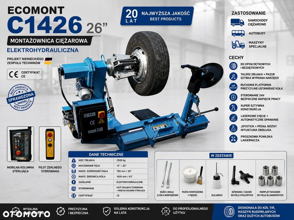 MONTAŻOWNICA ELEKTROHYDRAULICZNA CIĘŻAROWA ECOMONT C1426 TIR 14-26" - 1