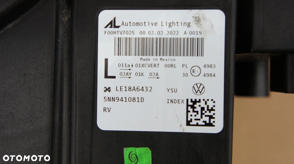 PRZEDNIA LEWA PRAWA LAMPA VW TIGUAN II ALLSPACE LIFT IQ LIGHT 5NN - 8