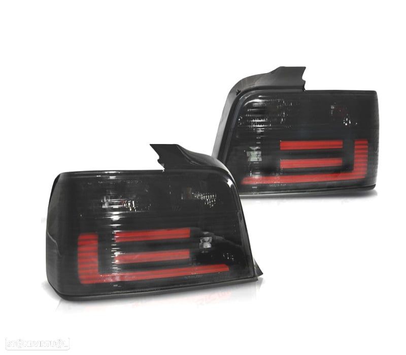 FARÓIS BMW E36 90-99 LED BAR FUMADO - 1