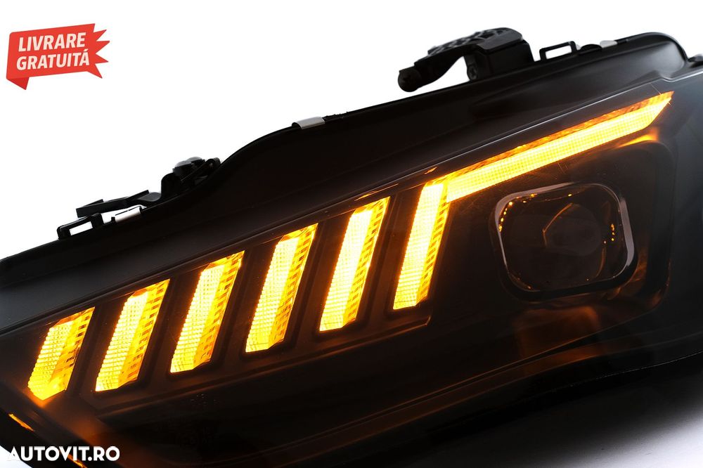 Faruri LED DRL Audi A4 B8.5 Facelift (2012-2015) Negru Semnal Dinamic- livrare gratuita - 12