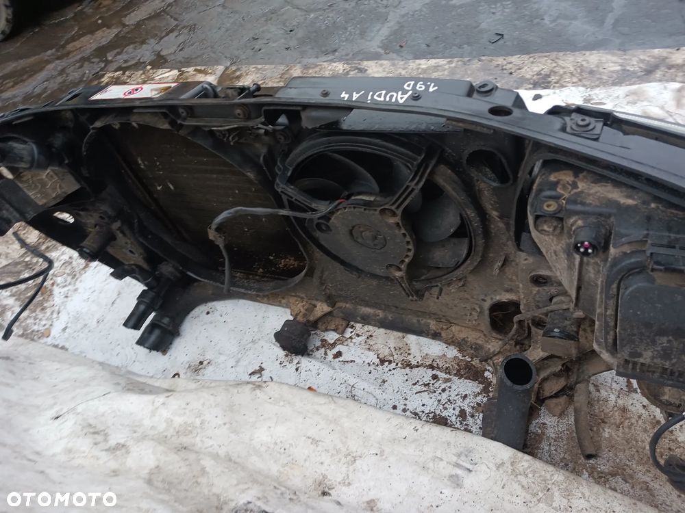 Pas przedni Audi A4 B5 przedlift Kompletny 1.9TDI 90KM lampy chłodnice wentylator obudowa wzmocnienie czołowe belka pod zderzak - 3