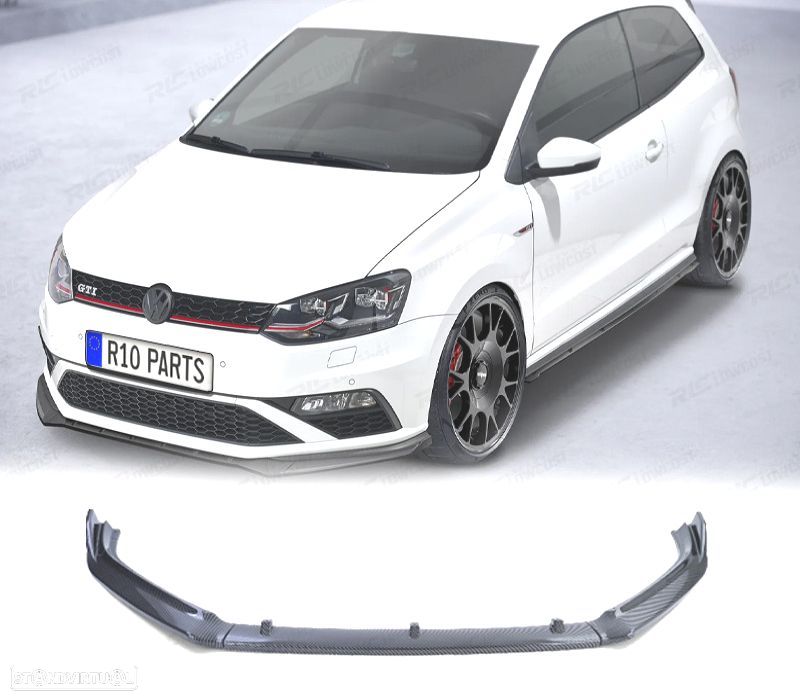 SPOILER LIP FRONTAL VOLKSWAGEN VW POLO 6C 14-17 CARBONO - 1