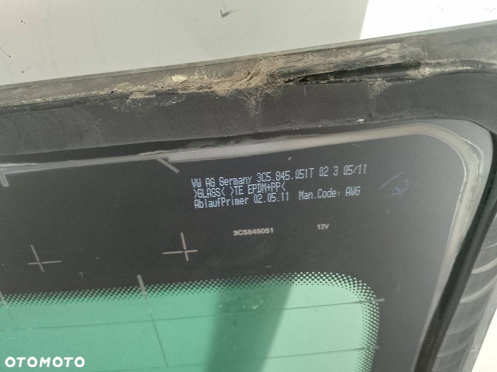 SZYBA TYŁ TYLNA VW PASSAT B7 3C5845051T SEDAN - 2