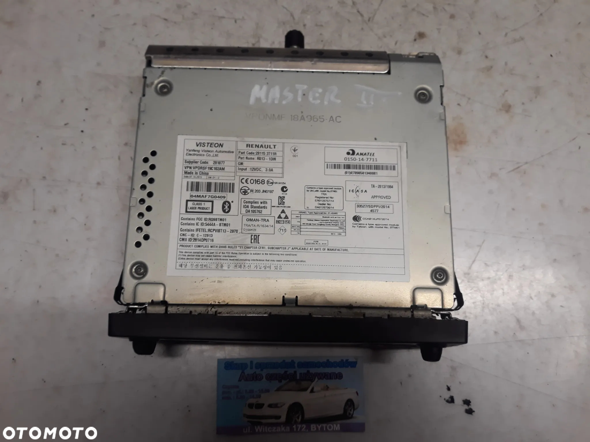RADIO MP3  RENAULT MASTER III  281153711R - 2