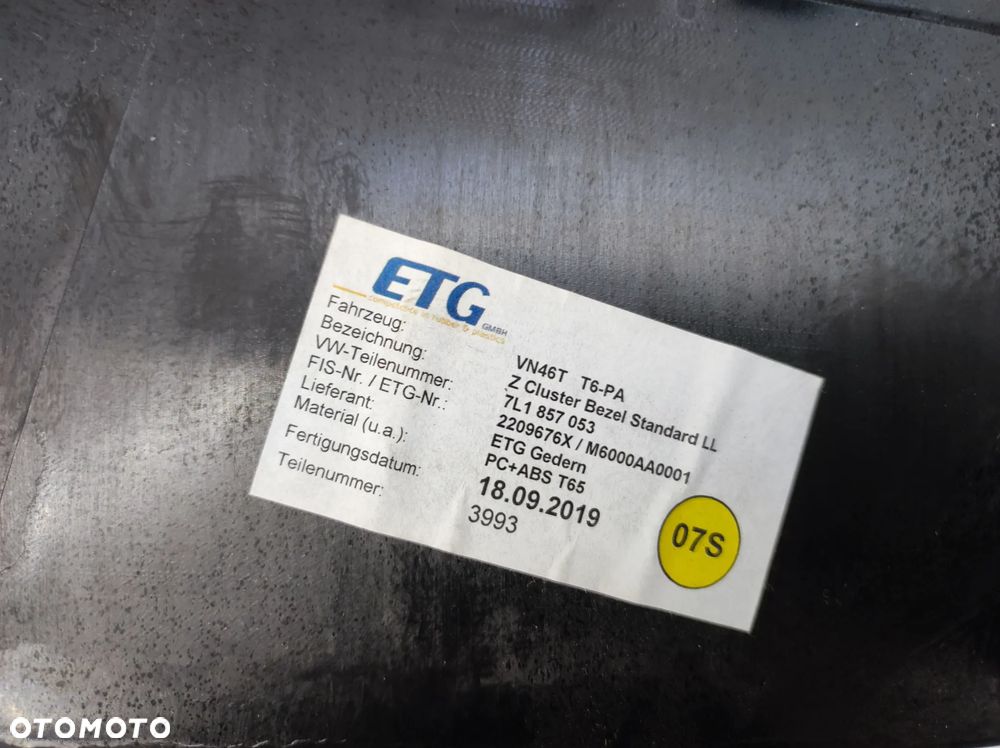 RAMKA LISTWA OZDOBNA DEKOR LICZNIKA ZEGARÓW EU VW TRANSPORTER T6 LIFT - 13