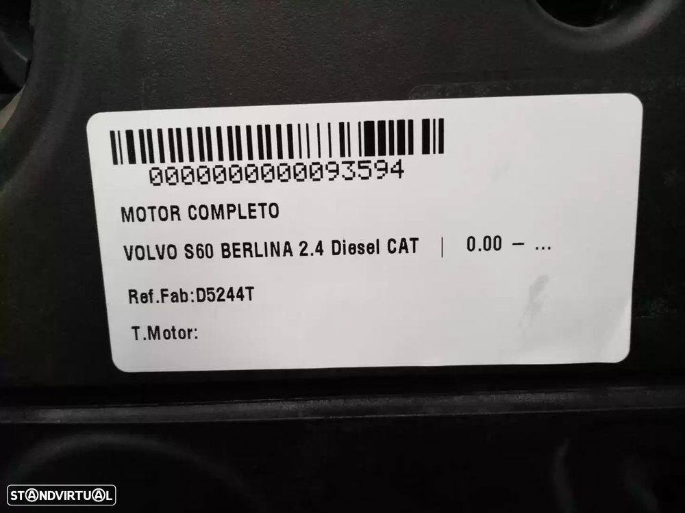 MOTOR COMPLETO VOLVO S60 I 2003 -D5244T - 1