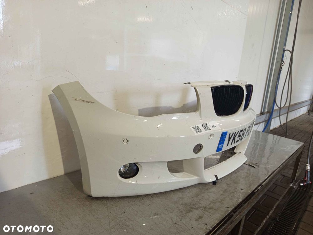 + ZDERZAK PRZÓD PRZEDNI DO BMW SERII 1 E87 M POWER M PAKIET ALPINWEISS BIAŁY PDC CZUJNIKI HALOGENY - 2