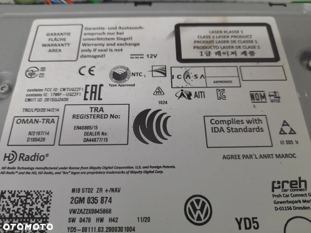VW Volkswagen T-Cross MULTIMEDIA CZYTNIK NAWIGACJA GPS MIB STD2 2GM035874 - 5
