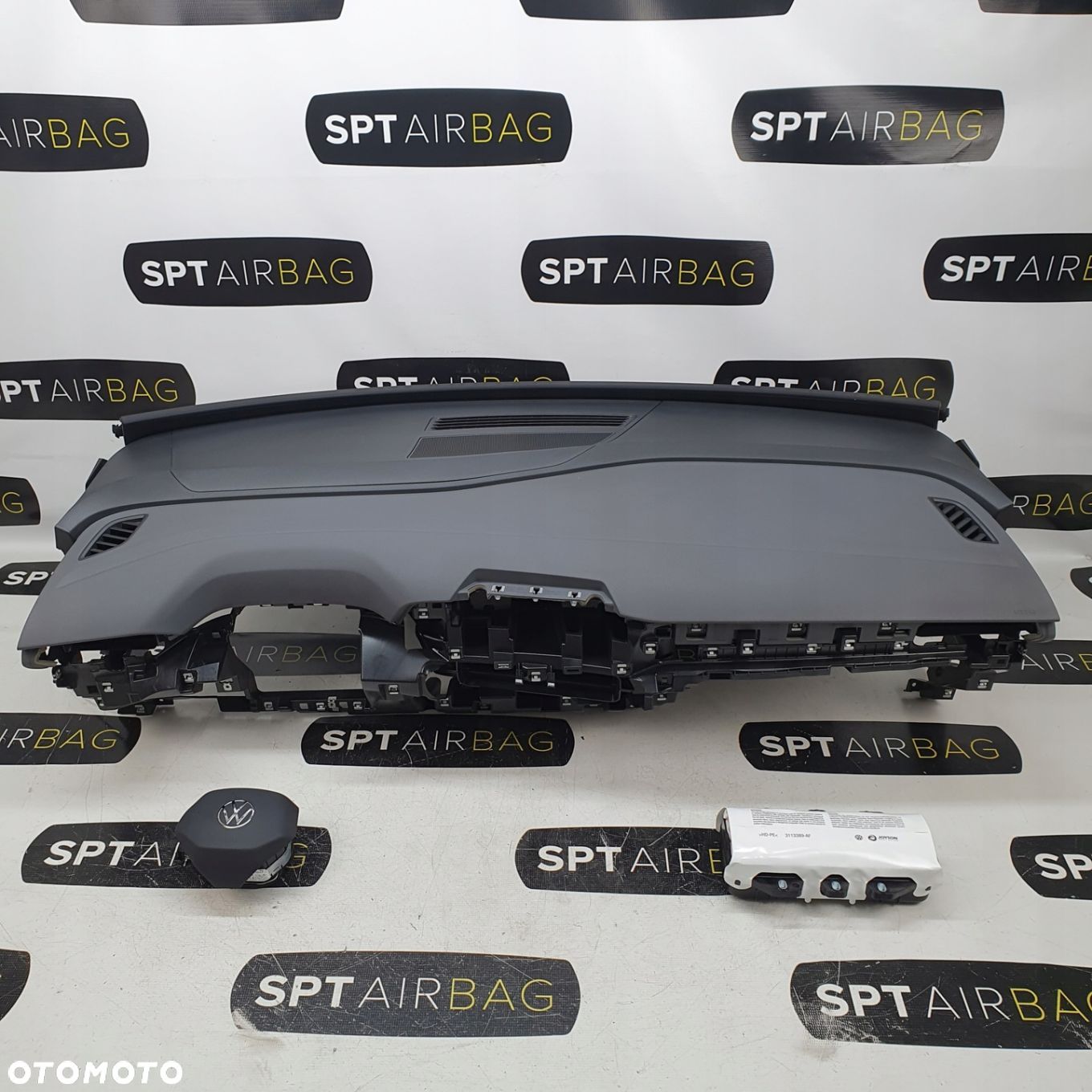 VW ID4 ID.4 GTX SZARA DESKA ROZDZIELCZA KONSOLA KOKPIT PULPIT PODUSZKI AIRBAG AIR BAG PASY KIT SET - 1