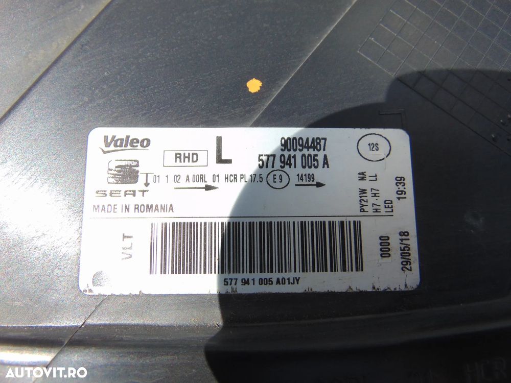 Far Seat Ateca far stanga  Seat Ateca halogen cod 90094487 577941005a - 3