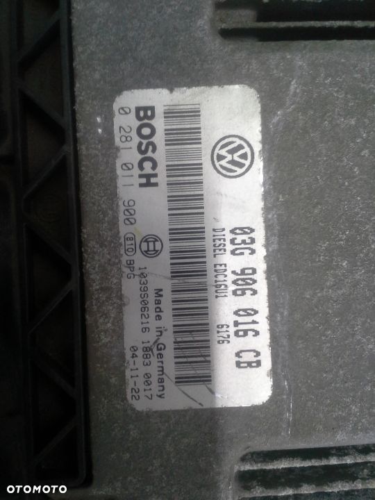 Volkswagen Golf V 1.9 TDi 105KM BKC zestaw startowy Bosch 0281011900 03G906016CB moduły komplet - 3