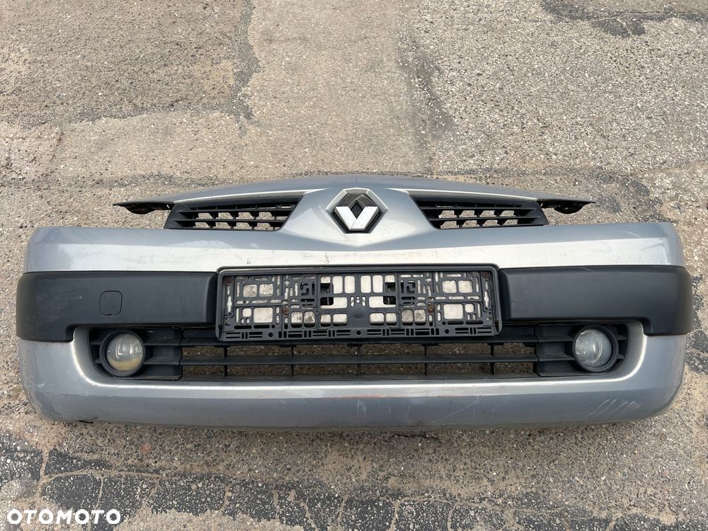 RENAULT MEGANE II 2 ZDERZAK PRZEDNI PRZÓD OE 8200073455 KOMPLETNY LISTWY KRATKI ATRAPY EMBLEMAT HALOGENY - 1
