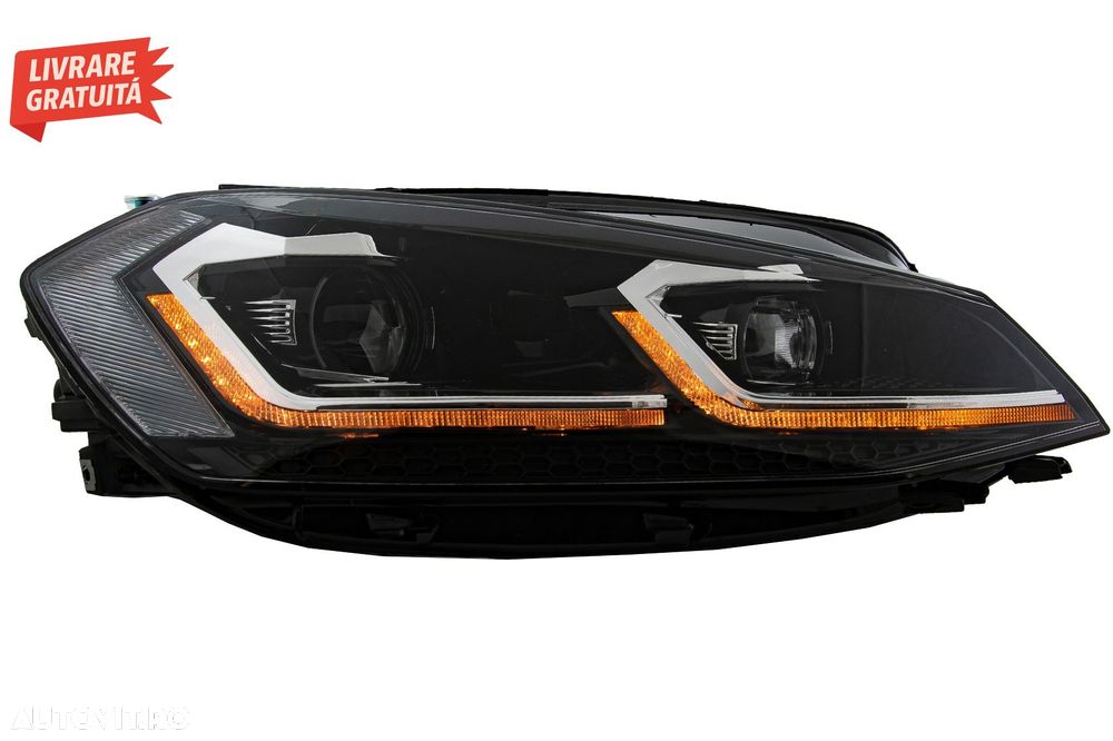 Faruri LED VW Golf 7.5 VII Facelift (2017-up) cu Semnal Dinamic- livrare gratuita - 5