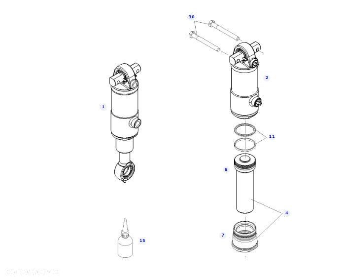 Fendt 414 Vario - siłownik hydrauliczny G404300050010 - 1
