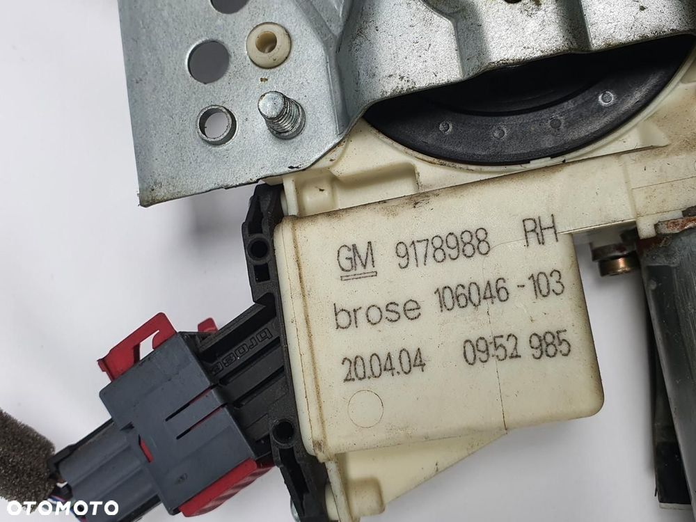 MECHANIZM PODNOŚNIK SZYBY PRAWY PRZÓD OPEL VECTRA C 9178988 9178986 - 2