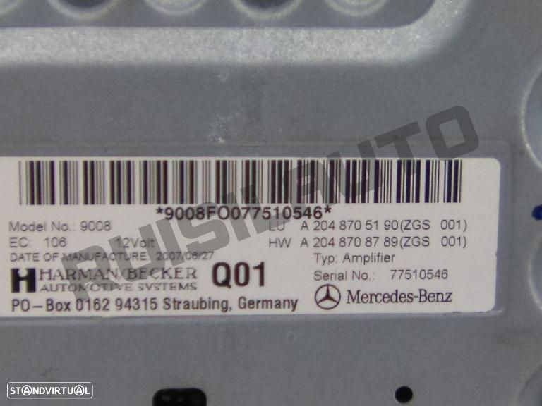 Amplificador áudio A20487_05190 Mercedes C W204 Sedan [2007_201 - 5