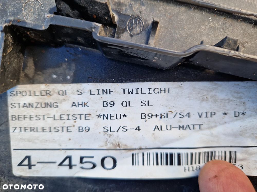 Audi A4 B9 S-LINE Kombi spojler dokładka zderzaka tył tylnego 8W0807521S - 20