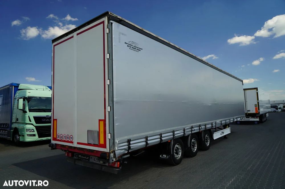 Fliegl MEGA CORTINĂ / REMORCA DIN OȚEL - 7 M / ACOPERIȘ CULISANT / PLATĂ JOSĂ - 9
