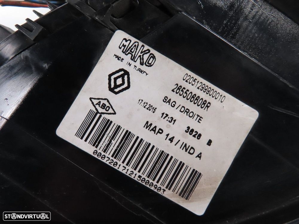 Farolim Direito/Trás Usado / Original RENAULT Clio V Hatchback (B7) 265506608R - 3