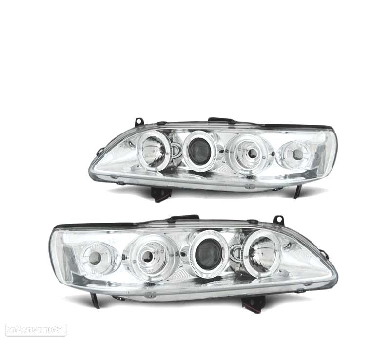 FARÓIS ANGEL EYES PARA HONDA ACCORD 98-02 EUA CHROME CROMADO - 2