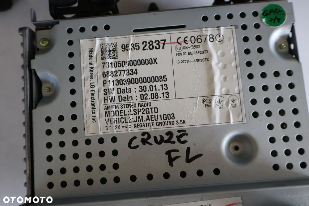 CHEVROLET CRUZE 12-16 LIFT RADIOODTWARZACZ RADIO FABRYCZNE NAWIGACJA 95352837 - 4