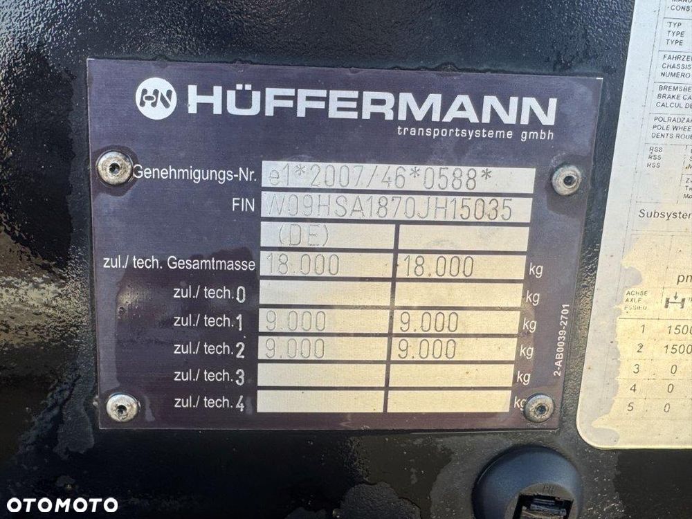 Huffermann HSA 1870 PRZYCZEPA DO HAKOWCA ROK 2018. - 24