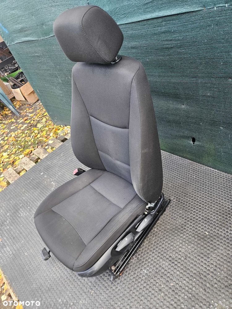 Fotel Kierowcy Siedzenie Welur Czarny Zagłówek BMW 3 E90 E91 2009r Lift LCI - 10