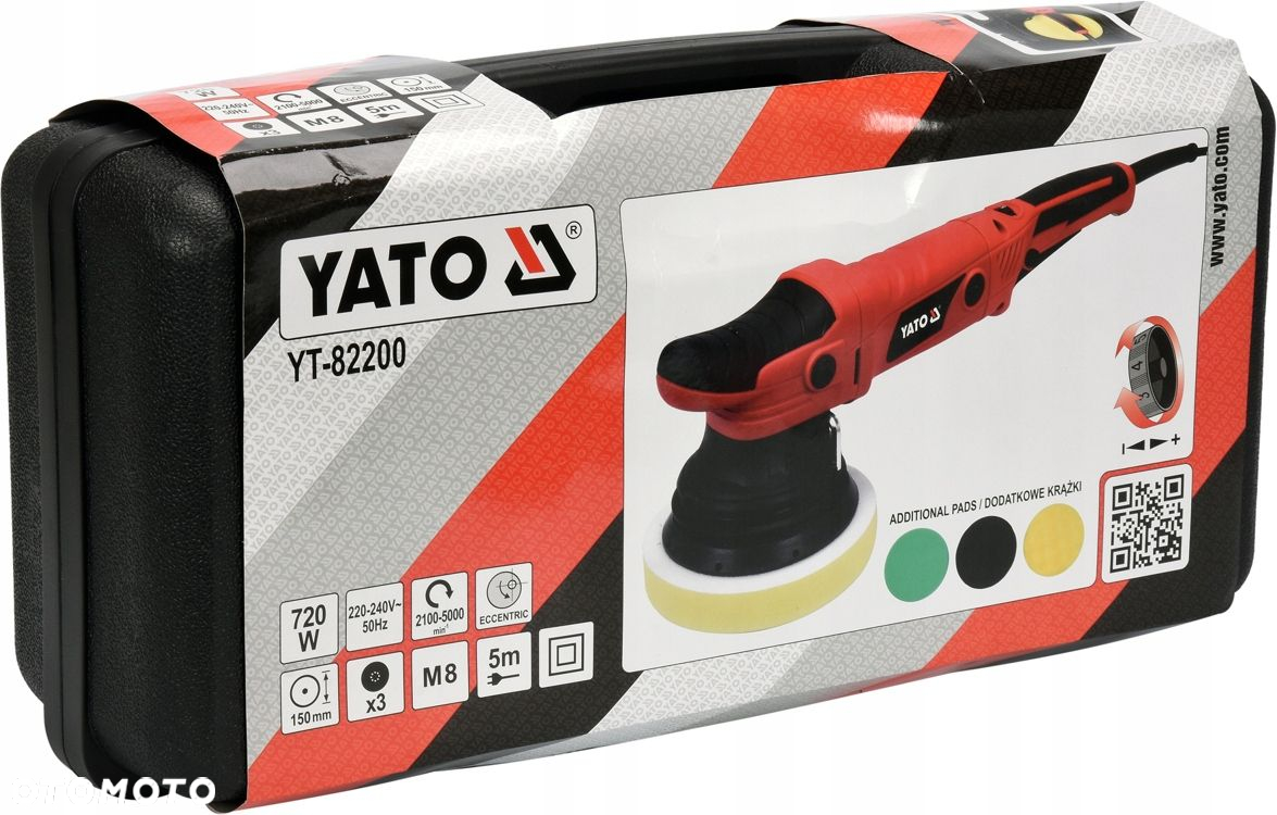 YATO POLERKA SZLIFIERKA MIMOŚRODOWA SAMOCHODOWA 720W  3 GĄBKI YT-82200 - 6