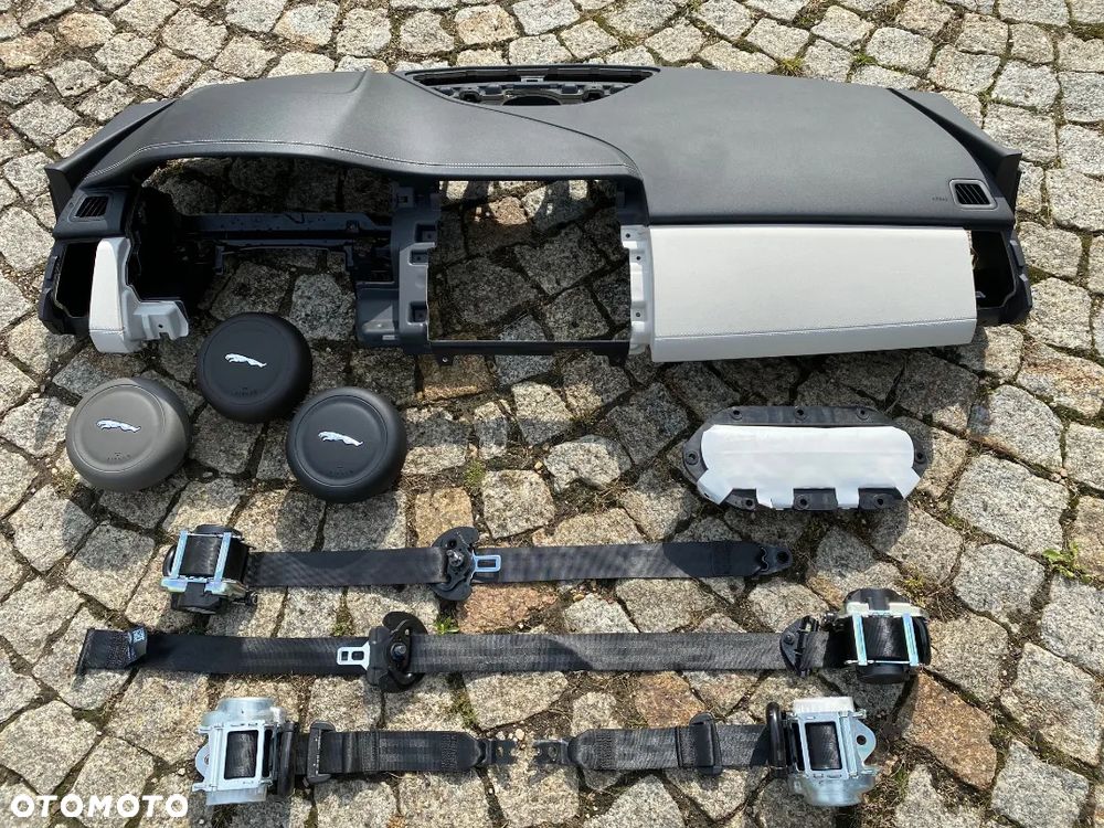JAGUAR E-PACE X540 DESKA KONSOLA KOKPIT PULPIT PÓŁKA PARAPET PODUSZKI POWIETRZNE KIEROWCY PASAŻERA AIRBAG SRS AIR BAG PASY PAS SKÓRA oryginał NOWY KOMPLET NEW NEU NEV  Okazja Raz2 !!! - 19