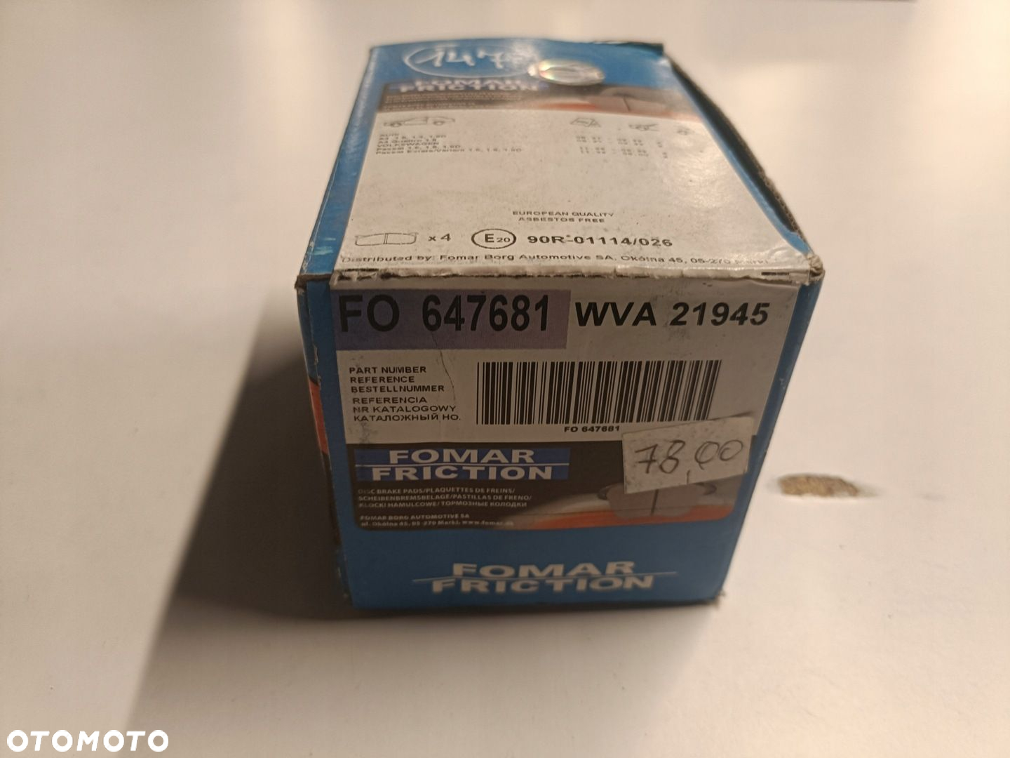 Audi A4 B5 VW Passat B5 PRZEDNIE KLOCKI HAMULCOWE przód 647681 - 2