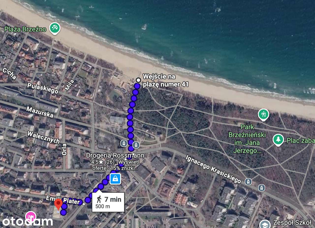 2 pokoje | 41,42 m² | 7 minut do plaży | Balkon | Brzeźno