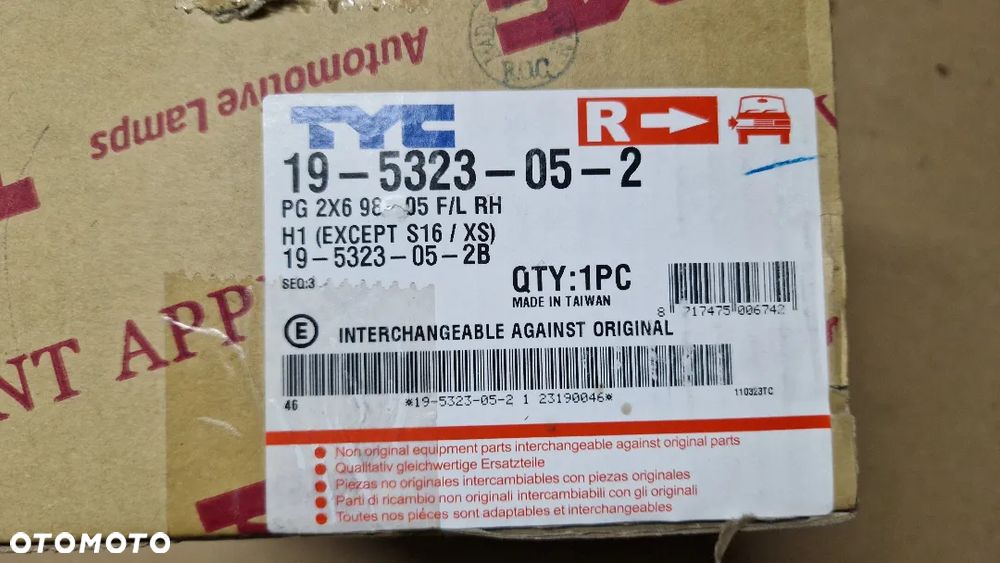 PEUGEOT 206 HALOGEN PRAWY NOWY TYC 19-5323-05-2B - 3