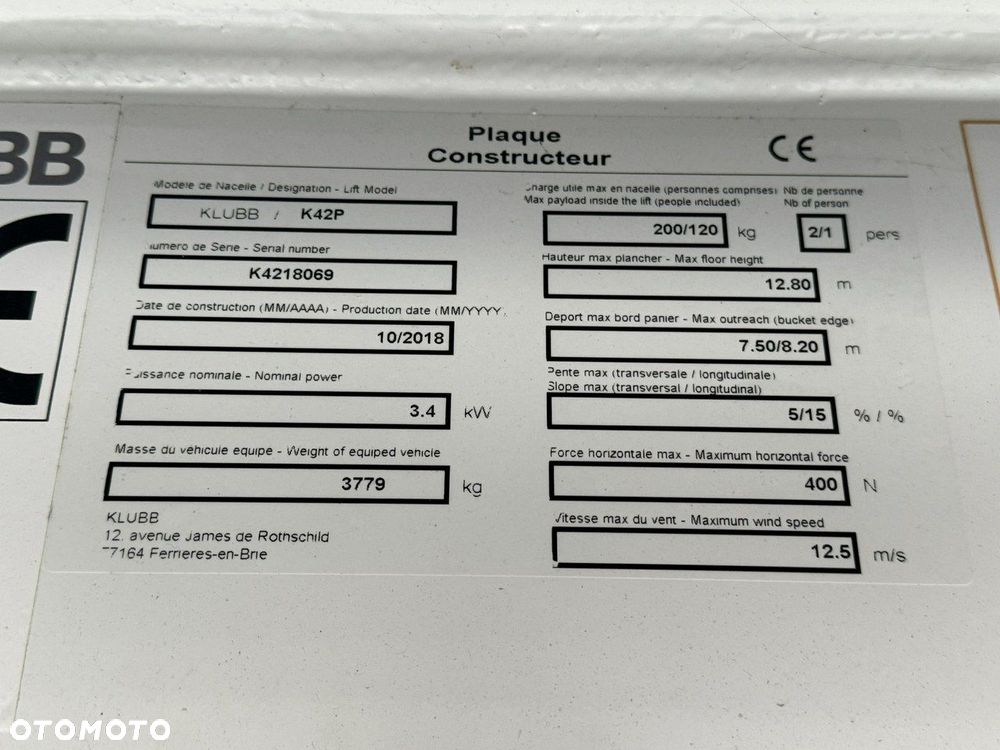 Mercedes-Benz Sprinter Zwyżka Podnośnik Koszowy KLUBB K42P UDT WUMAG GSR - 12