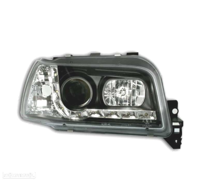 FARÓIS FRONTAIS RENAULT CLIO 92-97 LUZ DIURNA LED FUNDO PRETO - 3